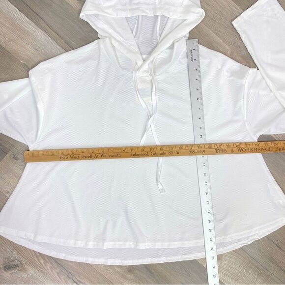 Fabletics Kaia Cropped Hoodie White XL Light Weight Perforated - Picture 14 of 14